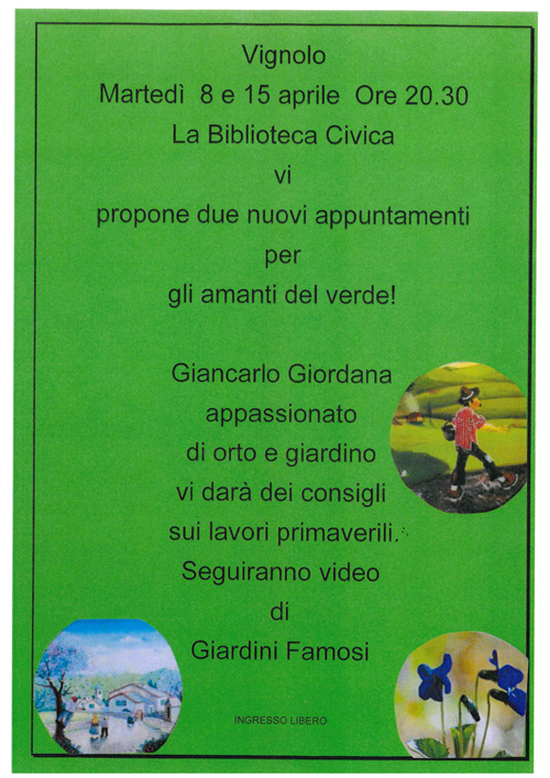 Due nuovi appuntamenti per gli amanti del verde con Giancarlo Giordana