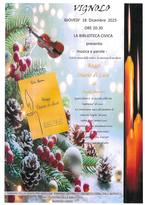 La biblioteca presenta Raggi Diario di Luce di Paola Bovero