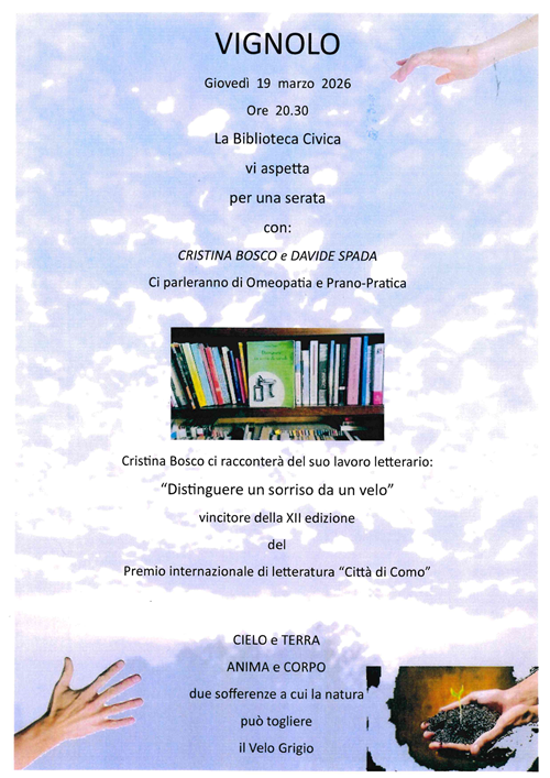 Serata in biblioteca su omeopatia e prano-pratica